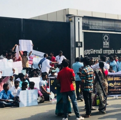 Suriya fans protest outside popular TV channel office for mocking him