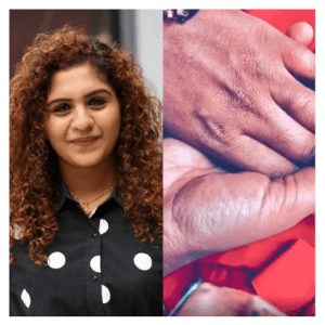 Noorin Shareef revealed secret behind her viral hand picture.