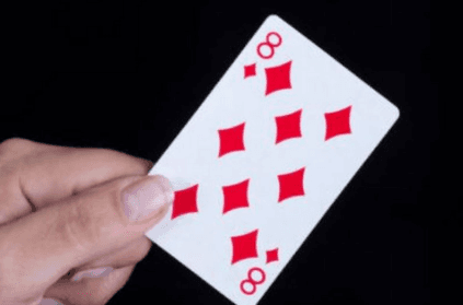 Can you spot the hidden number 8 in the eight of diamonds card