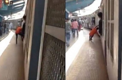 Mumbai - Youth caught performing dangerous stunts on train
