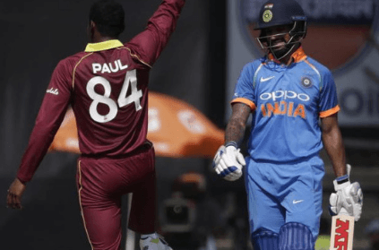 West Indies bowler mocks Shikhar Dhawan with his celebration style