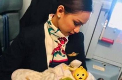 Flight attendant helps mother who is not able to breastfeed her baby