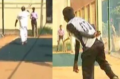 TN- minister jayakumar playing cricket in chennai college - goes viral TN- minister jayakumar playing cricket in chennai college - goes viral
