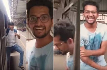 youngsters performed Kiki challenge on train