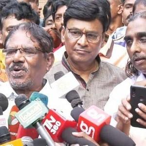 Bharathiraja and team briefs media after talks with Prasad studio about Ilayaraja issue