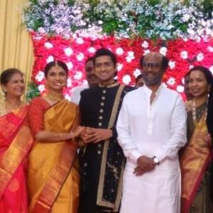 Superstar Rajinikanth attends AIADMK MLA Natarajs family wedding function Superstar Rajinikanth attends AIADMK MLA Natarajs family wedding function