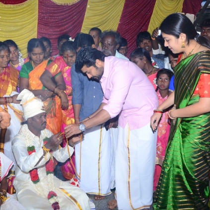 Suriya, Jyothika and karthi attend the marriage of Murugan who worked in Sivakumar’s house