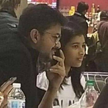 Thalapathy Vijay Eating With his Daughter in Canada