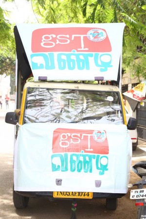 Suriya flags off the GST Vandi 